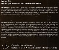 Warum gibt es Leiden und Tod in dieser Welt?, 1