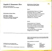 Kapelle Grossmann Chur Spielt Musik Von Kasi Geisser, Karl Grossmann, Pauli Kollegger [Vinyl], 1