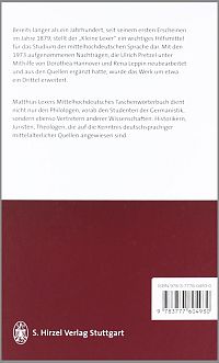 Mittelhochdeutsches Taschenwörterbuch, 1