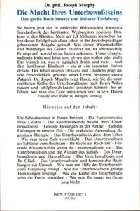 Die Macht Ihres Unterbewusstseins, 1