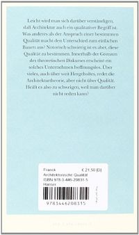 Architektonische Qualität, 1