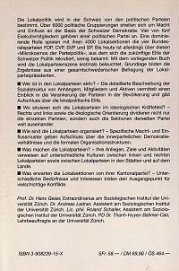 Die Schweizer Lokalparteien, 1
