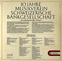 10 Jahre Musikverein Schweizerische Bankgesellschaft [Vinyl], 1