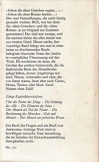 Natur und Bestimmung des Menschen - Texte aus der Antike, 1