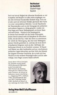 Rechtsstaat im Zwielicht - Elisabeth Kopps Rücktritt , 1