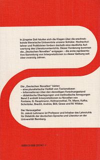 Deutsche Novellen von Goethe bis Walser, 1