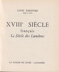 XVIIIe siècle Français - Le siècle des lumières, 1