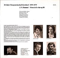 20 Jahre Chorgemeinschaft Kirchdorf 1959 - 1979 [Vinyl], 1