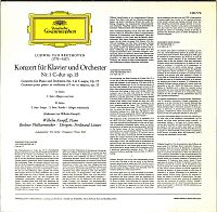 Klavierkonzert Nr. 1 C-dur [Vinyl], 1