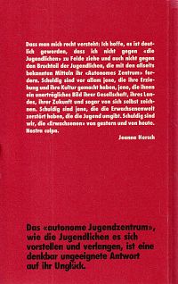 Antithesen zu den Thesen zu den Jugendunruhen 1980, 1