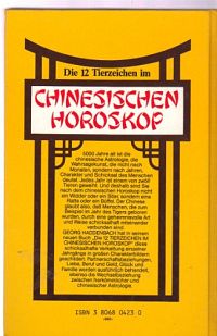 Die zwölf Tierzeichen im chinesischen Horoskop, 1