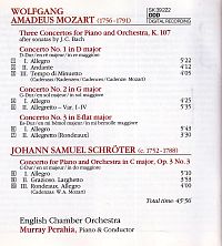 3 Piano Concertos after J.C. Bach [CD], 1