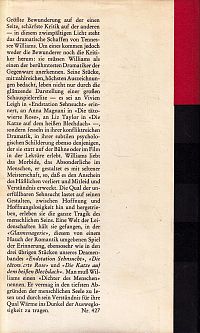 Die Glasmenagerie - Endstation Sehnsucht - Die tätowierte Rose - Die Katze auf dem heissen Blechdach, 1