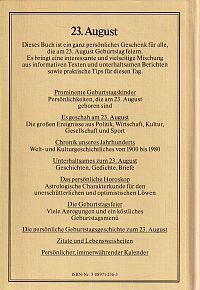 Das persönliche Geburtstagsbuch - 23. August, 1