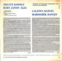 Háry János Suite / Marosszék Dances / Galánta Dances [Vinyl], 1