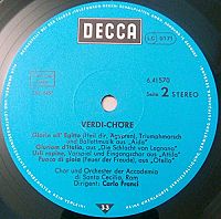 Giuseppe Verdi: Berühmte Verdi Chöre [Vinyl], 2