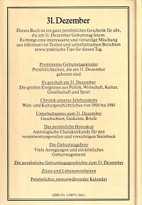 Das persönliche Geburtstagsbuch - 31. Dezember, 1