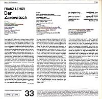 Der Zarewitsch [Vinyl], 1