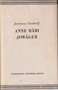 Anne Bäbi Jowäger - Zweiter Teil, 1