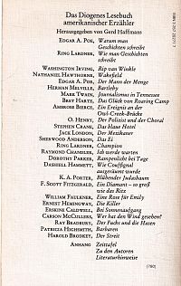 Das Diogenes Lesebuch amerikanischer Erzähler, 1