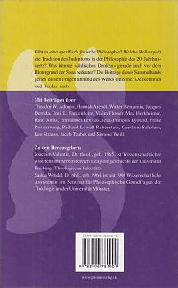Jüdische Traditionen in der Philosophie des 20. Jahrhunderts, 1