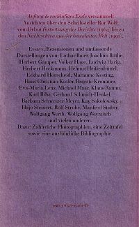 Anfang und vorläufiges Ende, 1