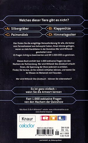 Wer wird Millionär - Das Quizbuch