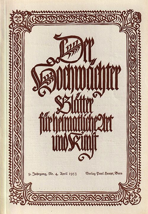 Der Hochwächter - Blätter für heimatliche Art und Kunst Nr. 4 1953
