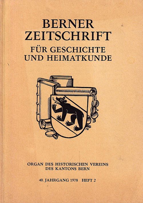 Berner Zeitschrift für Geschichte und Heimatkunde 1978 - Heft 2