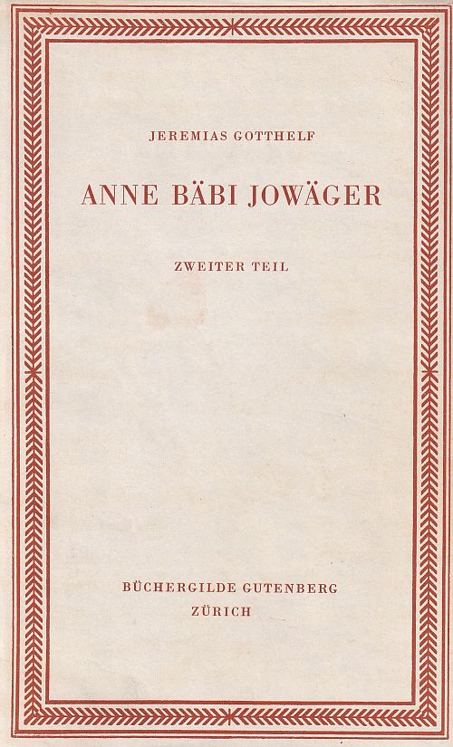 Anne Bäbi Jowäger - Zweiter Teil
