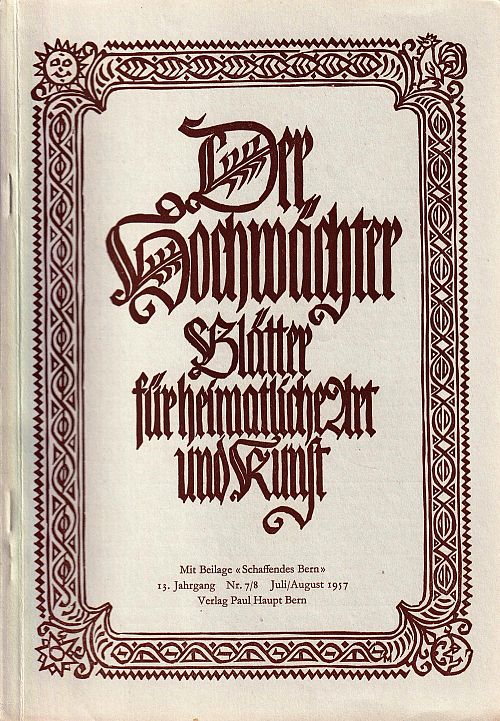 Der Hochwächter - Blätter für heimatliche Art und Kunst Nr. 7/8 1957