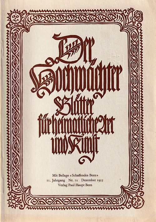 Der Hochwächter - Blätter für heimatliche Art und Kunst Nr. 12 1955