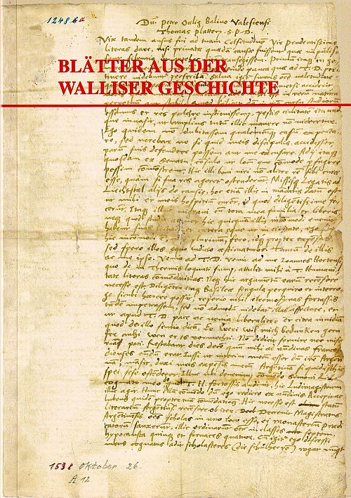 Blätter aus der Walliser Geschichte XXXI. Band 1999