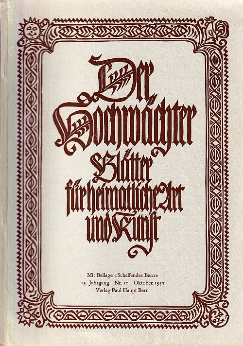 Der Hochwächter - Blätter für heimatliche Art und Kunst Nr. 10 1957