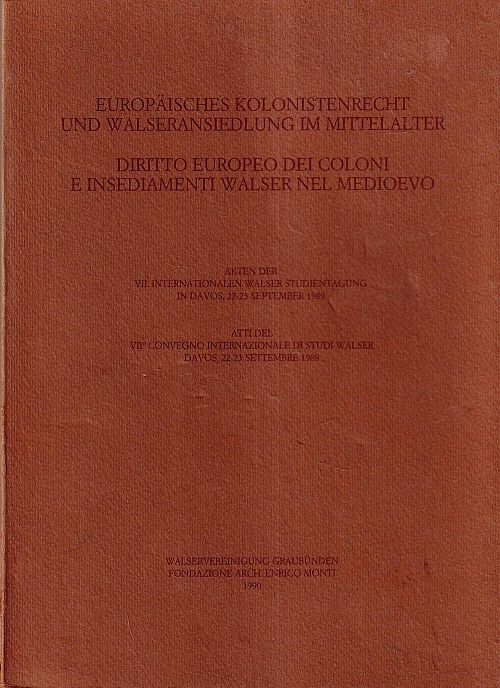 Europäisches Kolonistenrecht und Walseransiedlung im Mittelalter