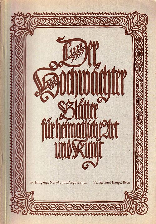 Der Hochwächter - Blätter für heimatliche Art und Kunst Nr. 7/8 1954