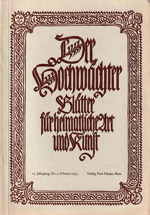 Der Hochwächter - Blätter für heimatliche Art und Kunst Nr. 2 1954