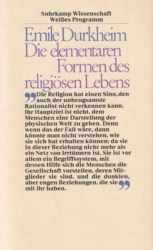 Die elementaren Formen des religiösen Lebens