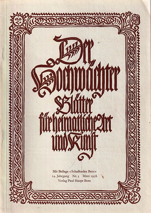 Der Hochwächter - Blätter für heimatliche Art und Kunst Nr. 1 1957