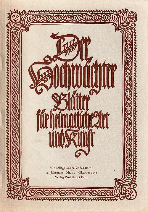 Der Hochwächter - Blätter für heimatliche Art und Kunst Nr. 10 1955