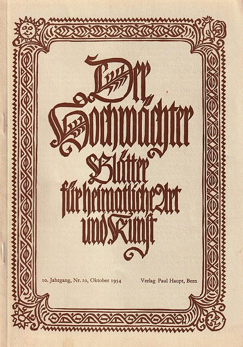 Der Hochwächter - Blätter für heimatliche Art und Kunst Nr. 10 1954