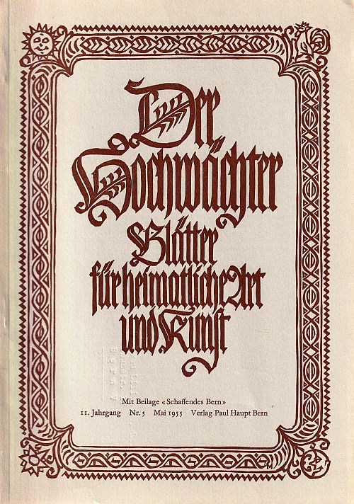 Der Hochwächter - Blätter für heimatliche Art und Kunst Nr. 5 1955
