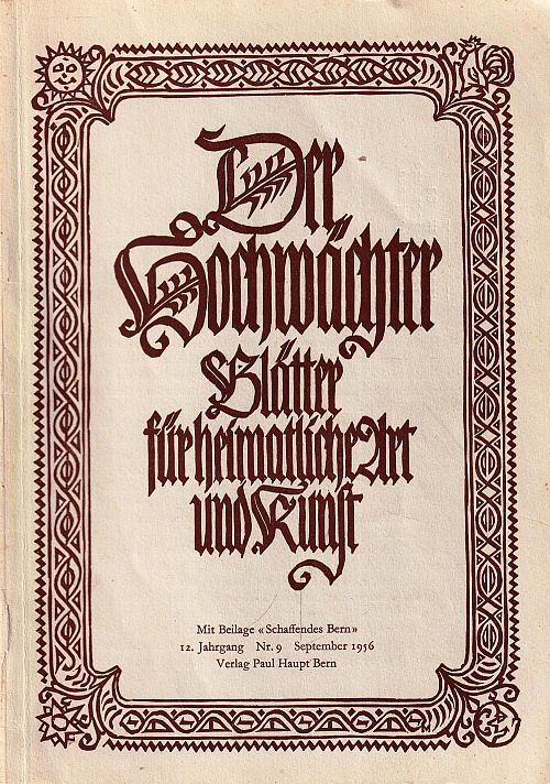 Der Hochwächter - Blätter für heimatliche Art und Kunst Nr. 9 1956