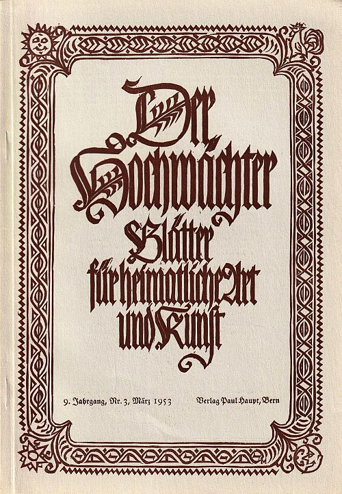 Der Hochwächter - Blätter für heimatliche Art und Kunst Nr. 3 1953