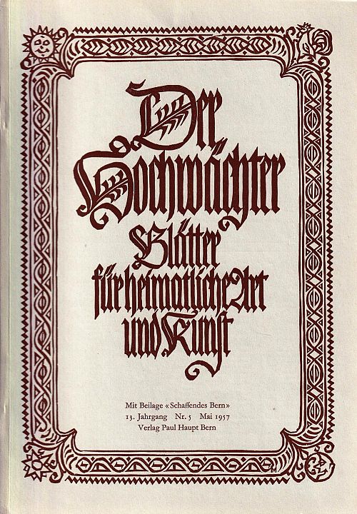 Der Hochwächter - Blätter für heimatliche Art und Kunst Nr. 5 1957
