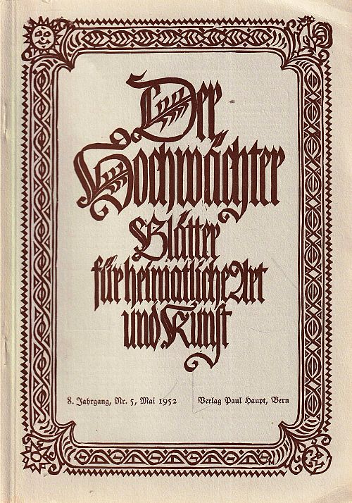 Der Hochwächter - Blätter für heimatliche Art und Kunst Nr. 5 1952